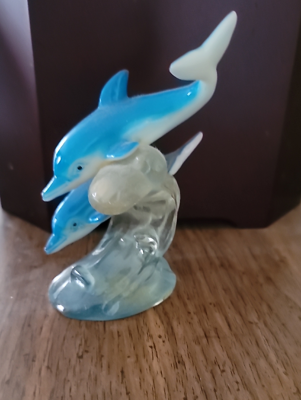 Ceramic Blue Dolphin Aquarium Ornament - Decorative Fish Accent